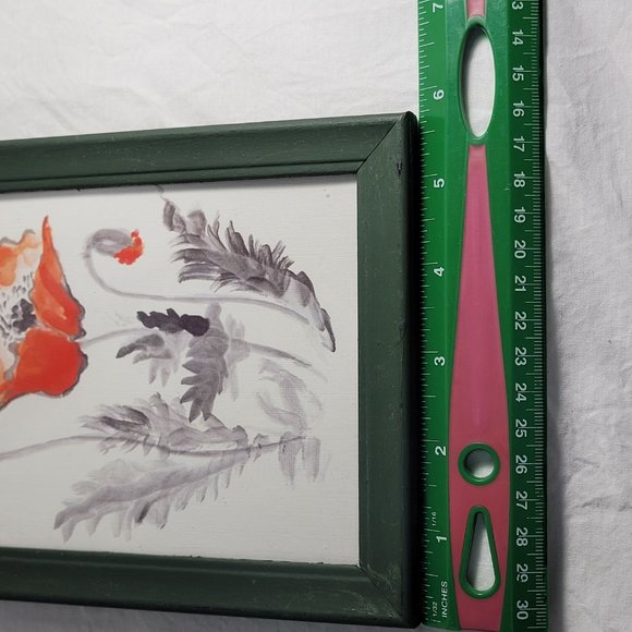 Original Watercolor Painting Poppies Art Painted by Foot Artist Signed 5 x 7 - Picture 7 of 7